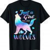 Just A Girl Who Loves Wolves Howling Wolf Dog T-Shirt