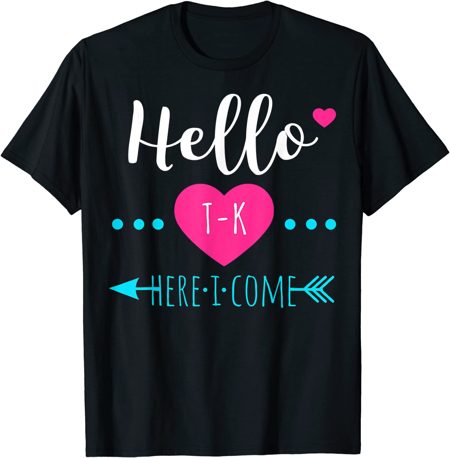 Kids TK Girls Back to School Hello T-K Here I Come Cute T-Shirt