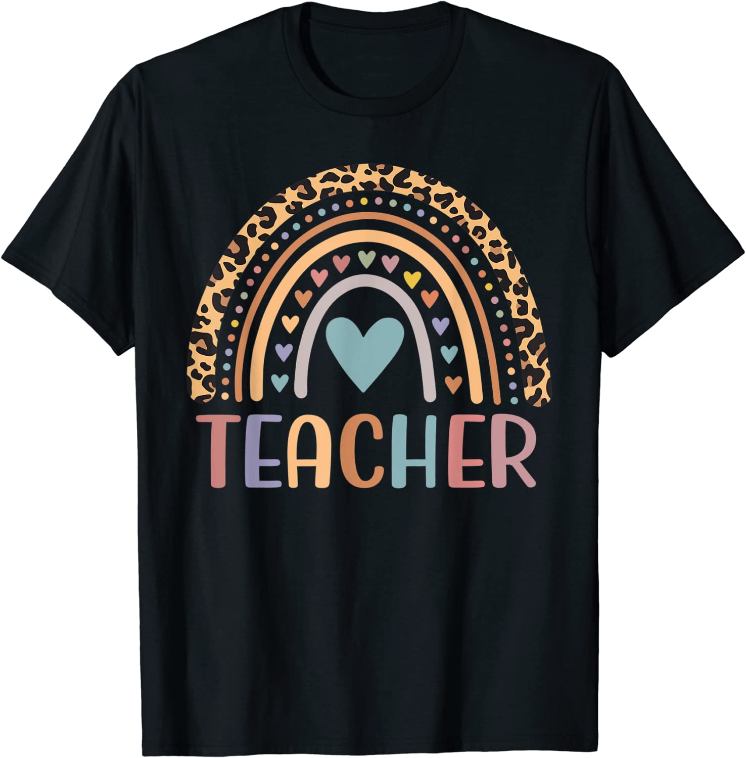 Leopard Rainbow Teacher Life Teaching Teacher Day of School 2022 Shirt