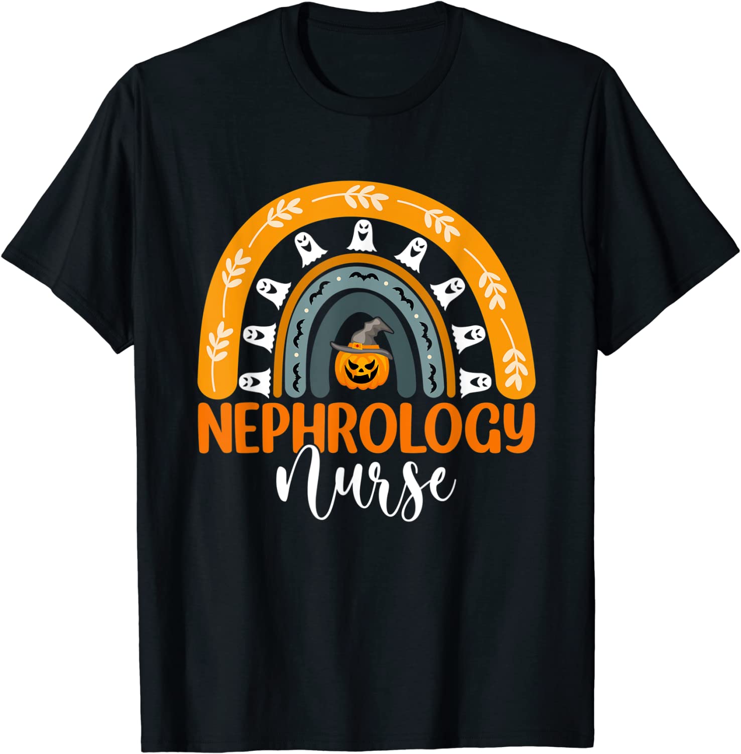 Nephrology Nurse Nursing Rainbow Halloween Pumpkin Costumes 2022 Shirt