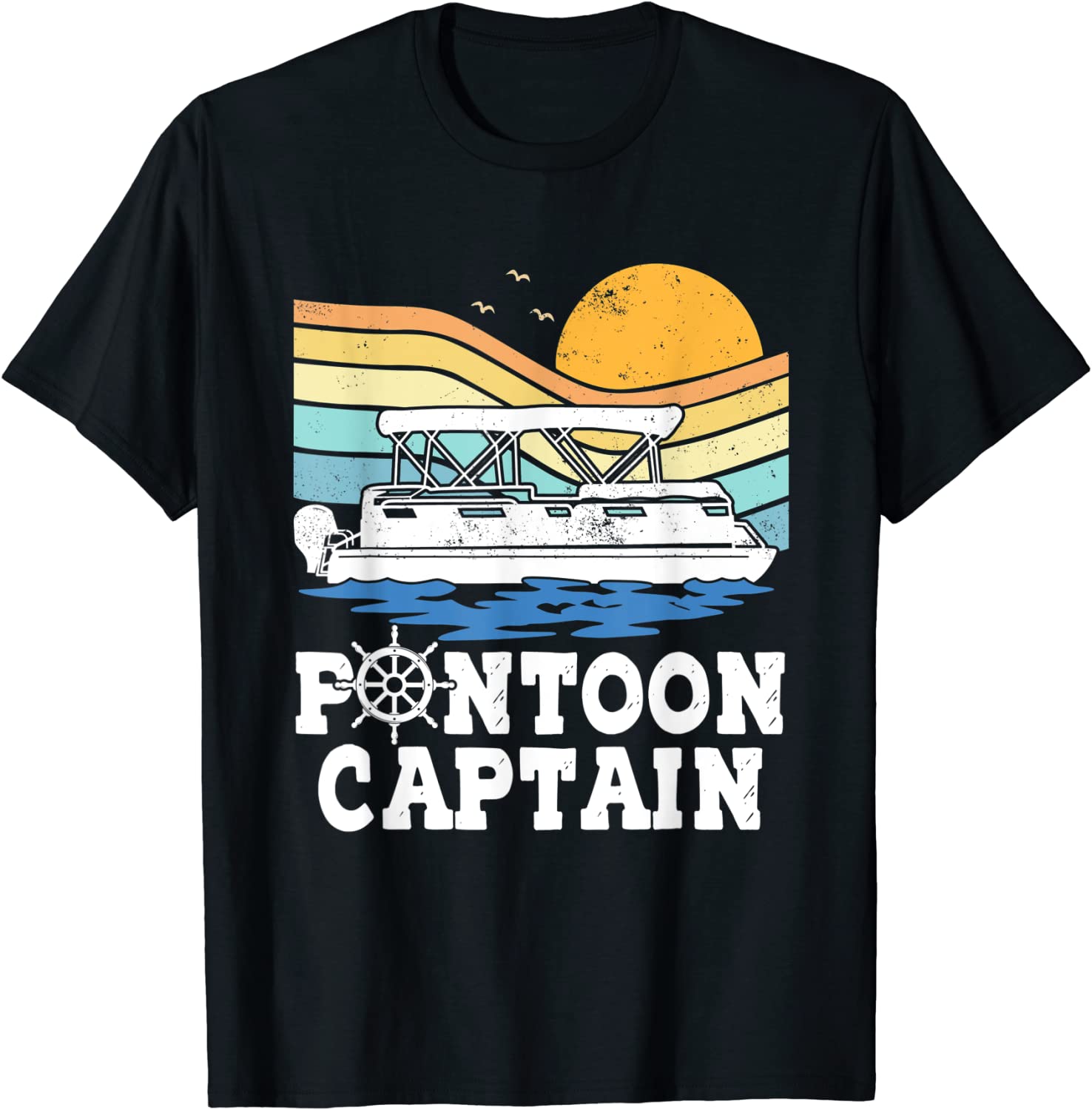 Pontoon Captain Vintage Pontoon Boat Boating Pontooning 2022 Shirt ...