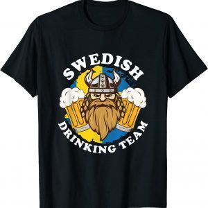 Swedish Drinking Team Beer Alcohol Party Flag Viking Helmet 2022 Shirt