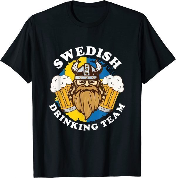 Swedish Drinking Team Beer Alcohol Party Flag Viking Helmet 2022 Shirt