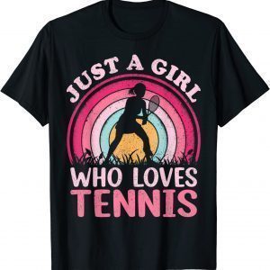 Tennis Player Vintage Retro Just A Girl Who Loves Tennis 2022 Shirt