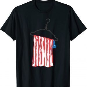 The US flag hangs on a metal hanger women's rights 2022 Shirt