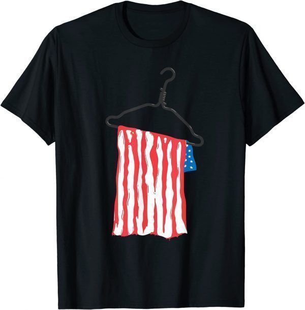 The US flag hangs on a metal hanger women's rights 2022 Shirt