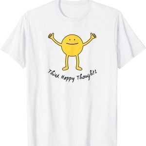 Think Happy Thoughts Cute Yellow Smile Face Motivation Classic Shirt