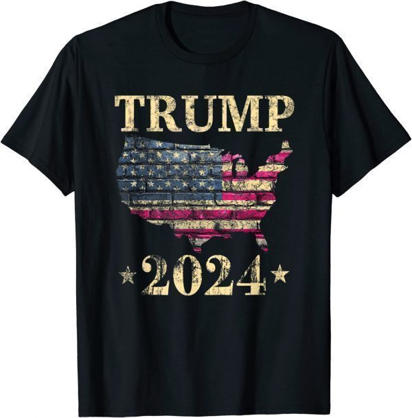 Trump 2024 Vintage Retro Election 2024 Support Classic Shirt