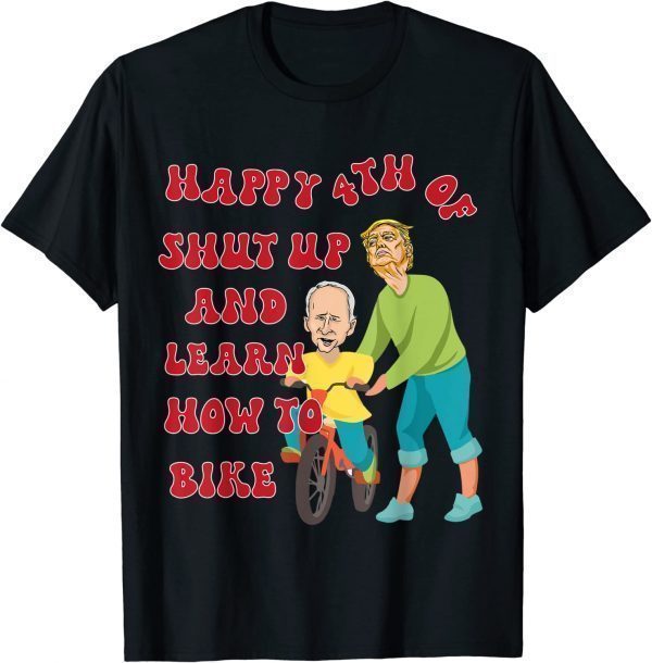 Trump Teaching Biden To Bike Happy 4Th Of July 2022 Shirt