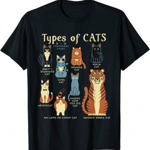 Types Of Cat Comparison Cat Orange Cat Blue Cat Lovers 2022 Shirt