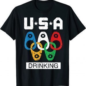 USA Drinking Team American Flag Drinking Beer Lover Classic Shirt