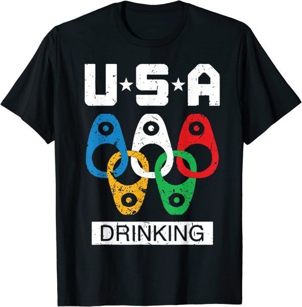 USA Drinking Team American Flag Drinking Beer Lover Classic Shirt