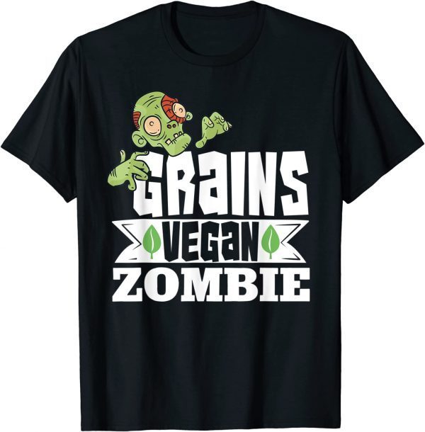 Vegan Halloween Grains Vegan Zombie Vegetarian 2022 Shirt