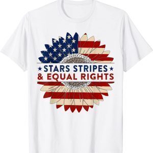 Vintage Sunflower American Flag Stars Stripes Equal Rights 2022 Shirt