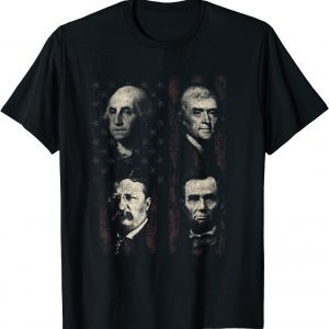 Washington Lincoln Merica Flag Patriotic President 2022 Shirt