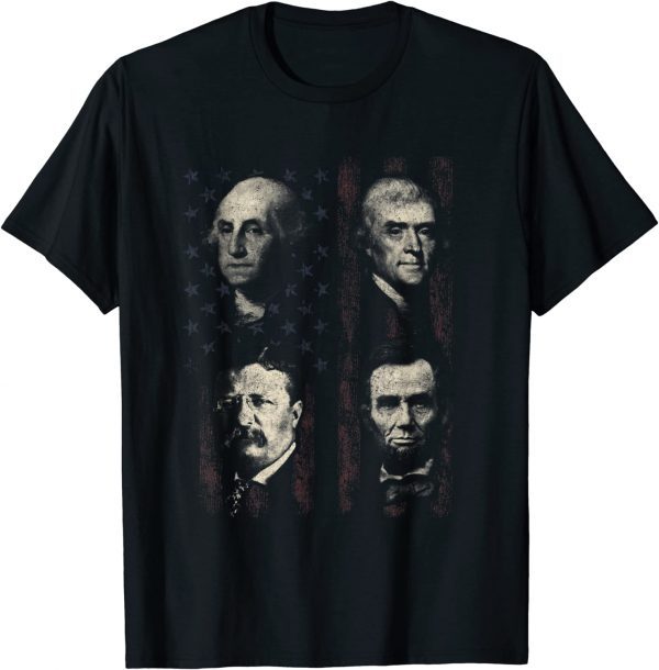 Washington Lincoln Merica Flag Patriotic President 2022 Shirt