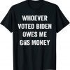 Whoever Voted Biden Owes Me Gas Money Vintage 2022 Shirt
