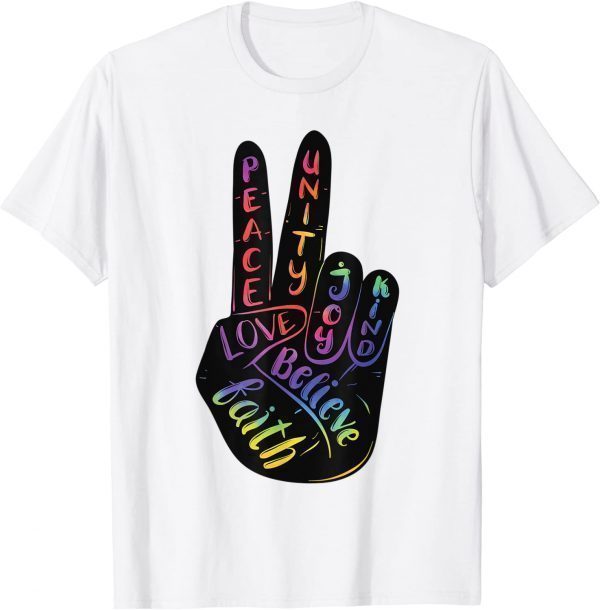 awesome international day of peace hand sign tie dye Classic Shirt