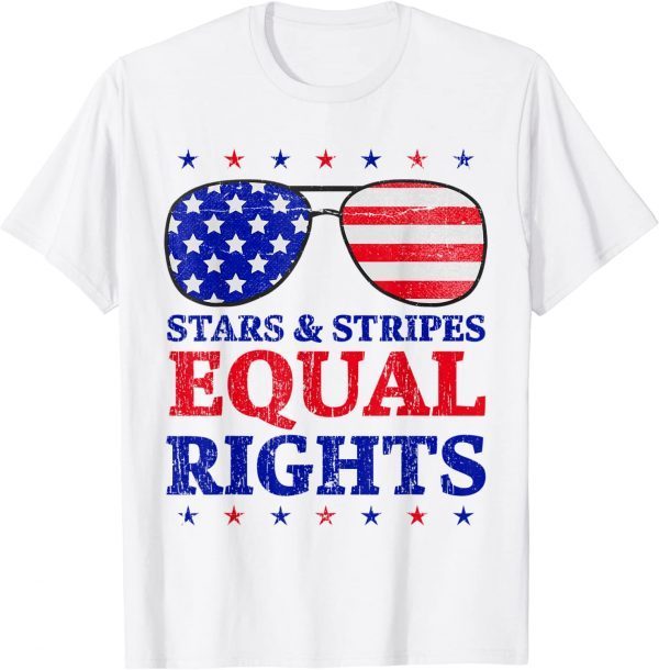 star stripes and equal rights American Flag 4th Of July T-Shirt