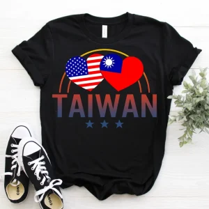 America And Taiwan Taiwanese American Flag Heart 2022 Shirt