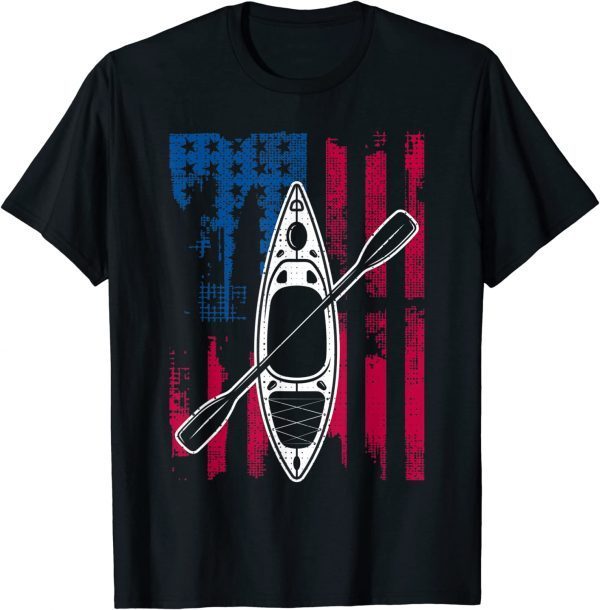 American Flag Kayak Cool Kayaking Classic Shirt