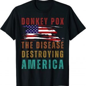 American Flag USA Donkey Pox The Disease Destroying America 2022 Shirt