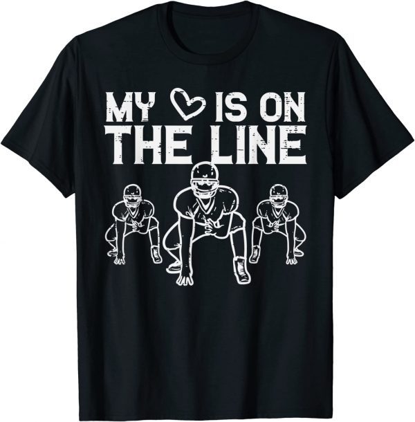 American Football My Heart Is On The Line Lineman Classic Shirt