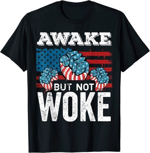 Awake But Not Woke American Flag Against Censorship 2022 Shirt