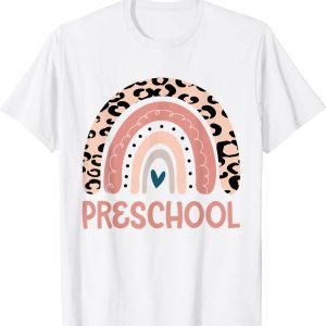 Back To School Preschool Teacher Leopard Rainbow Classic Shirt