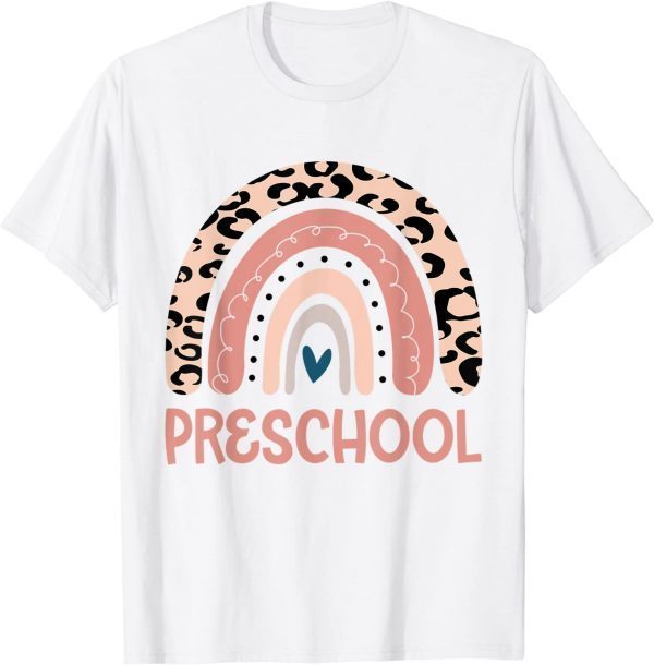 Back To School Preschool Teacher Leopard Rainbow Classic Shirt