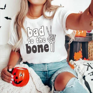 Vintage 1976 Limited Edition 45th Birthday 45 Years Old Tee Shirt Bad to the Bone Halloween 2022 Shirt