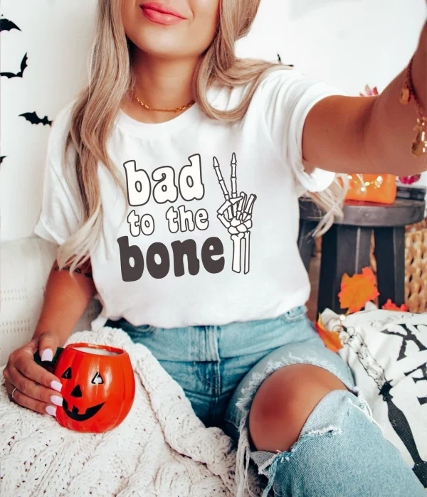 Vintage 1976 Limited Edition 45th Birthday 45 Years Old Tee Shirt Bad to the Bone Halloween 2022 Shirt