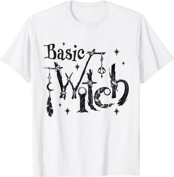 Basic Witch Goth Wicca Witchy Vibes Halloween Costume T-Shirt