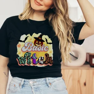 Basic Witch Pumpkin Halloween T-Shirt