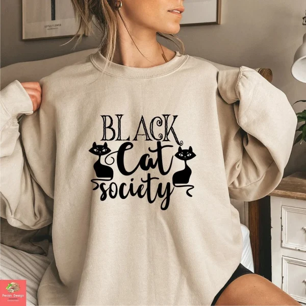 Black Cat Society Halloween T-Shirt