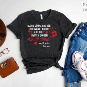 Blood Stains Are Red Ultraviolet Lights Are Blue Halloween 2022 Shirt