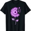 Butterfly Purple Ribbon Sunflower Overdose Awareness month 2022 Shirt