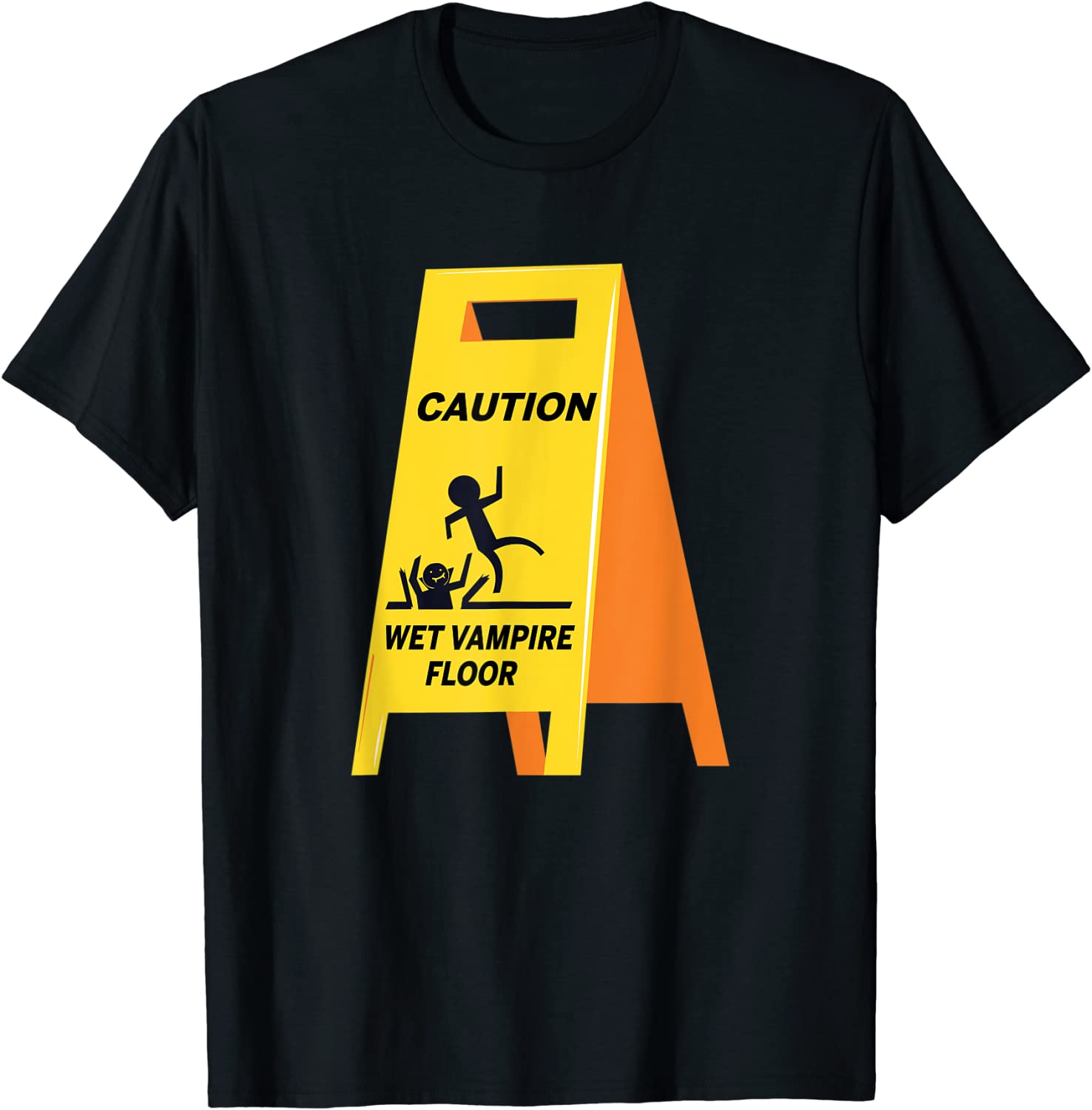 Caution Vampire Wet Floor Ironic Dark Humor Halloween 2022 Shirt