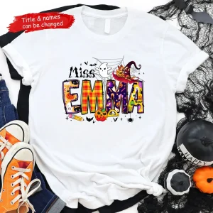 Custom Halloween Teacher Name 2022 Shirt