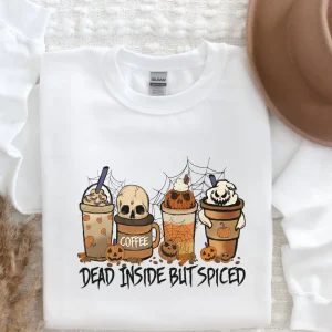 Dead Inside But Spiced Spooky Creepy Halloween Fall 2022 Shirt