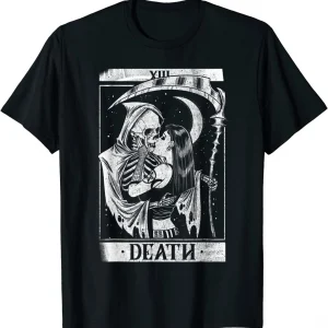 Death the Grim Reaper Kiss Tarot Card Halloween Classic Shirt