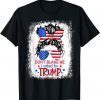 Don't Blame Me I Voted For Trump Messy Bun US Flag Glasses 2022 Shirt