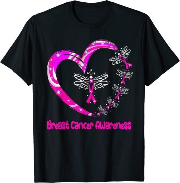 Dragonfly Pink Ribbon Warrior Breast Cancer Awareness Classic Shirt