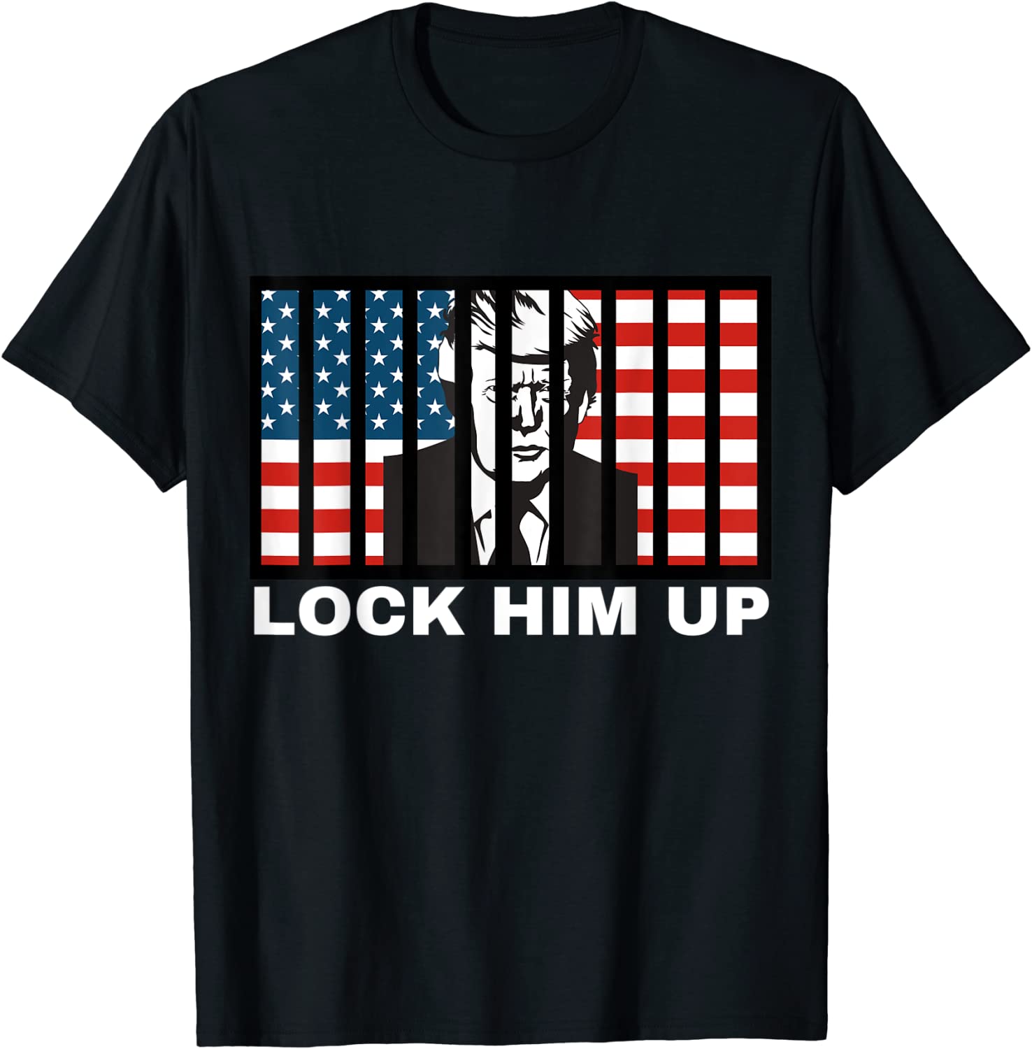 FBI searches Trump's house LOCK HIM UP Anti-Trump American Flag Jail Classic Shirt