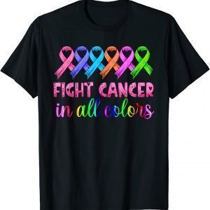 Fight Cancer In All Color Fight Cancer Feather Ribbons 2023 Shirt