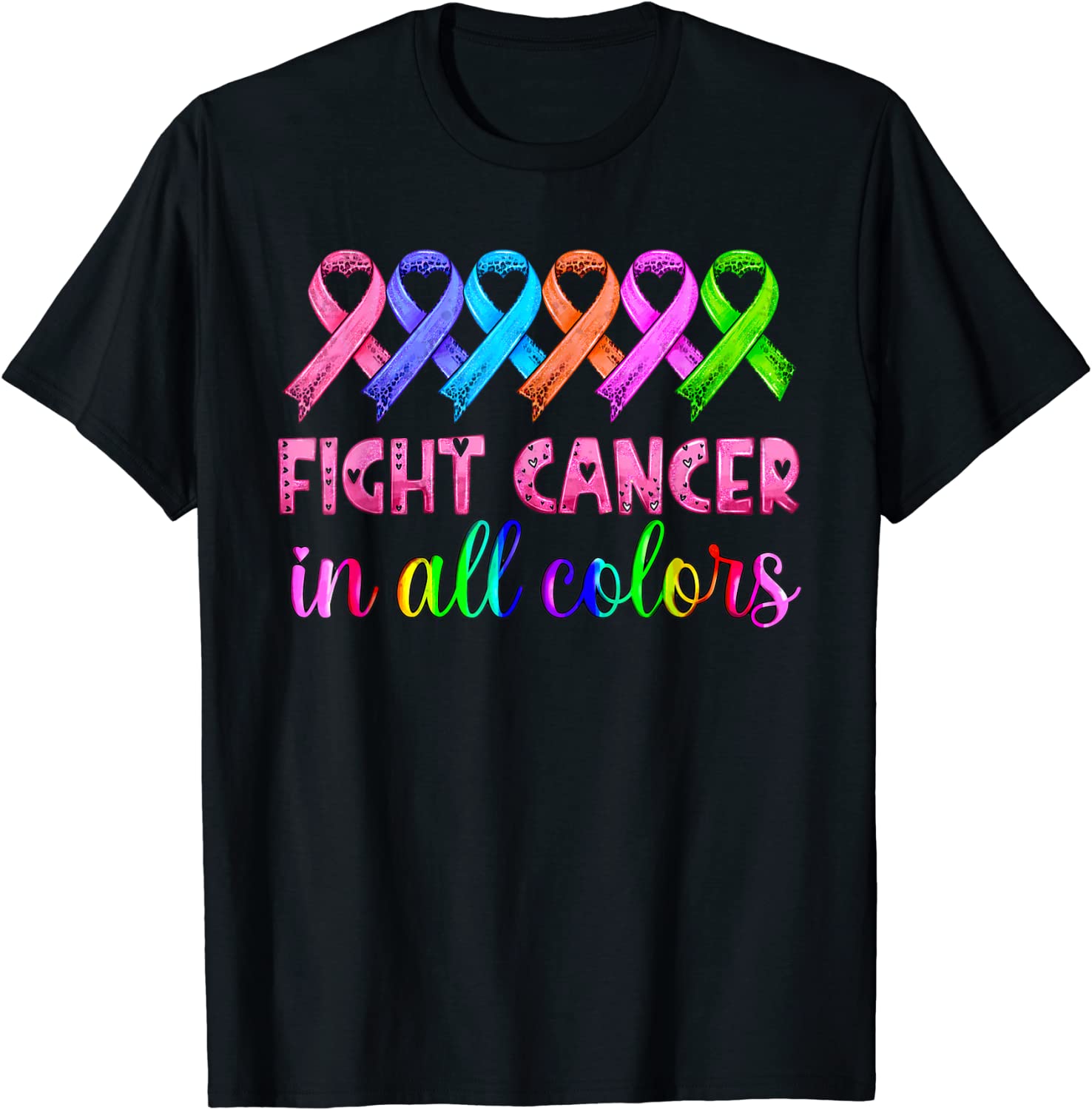 Fight Cancer In All Color Fight Cancer Feather Ribbons 2023 Shirt