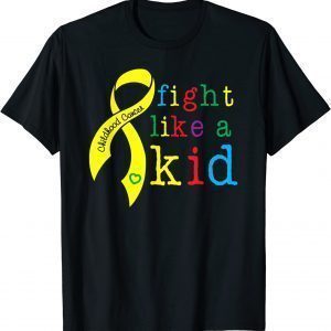 Fight Like Kid Childhood Cancer awareness retro Gold Ribbon 2023 Shirt