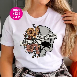 Floral Skull Kinda Emotional Halloween 2023 Shirt
