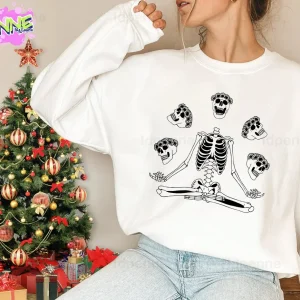 Floral Skull Skeleton Meditation Halloween 2022 Shirt