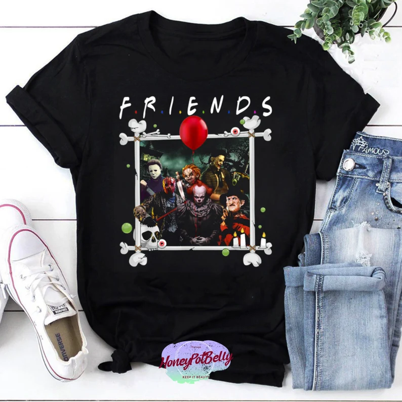 Friends Halloween Horror Team Scary Movies Halloween 2022 Shirt